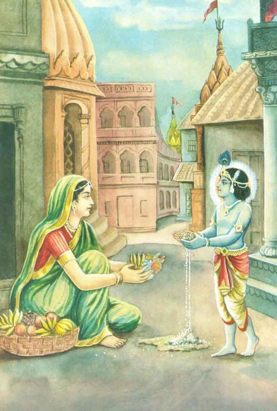 Little Krishna and the fruit seller | naadopaasana